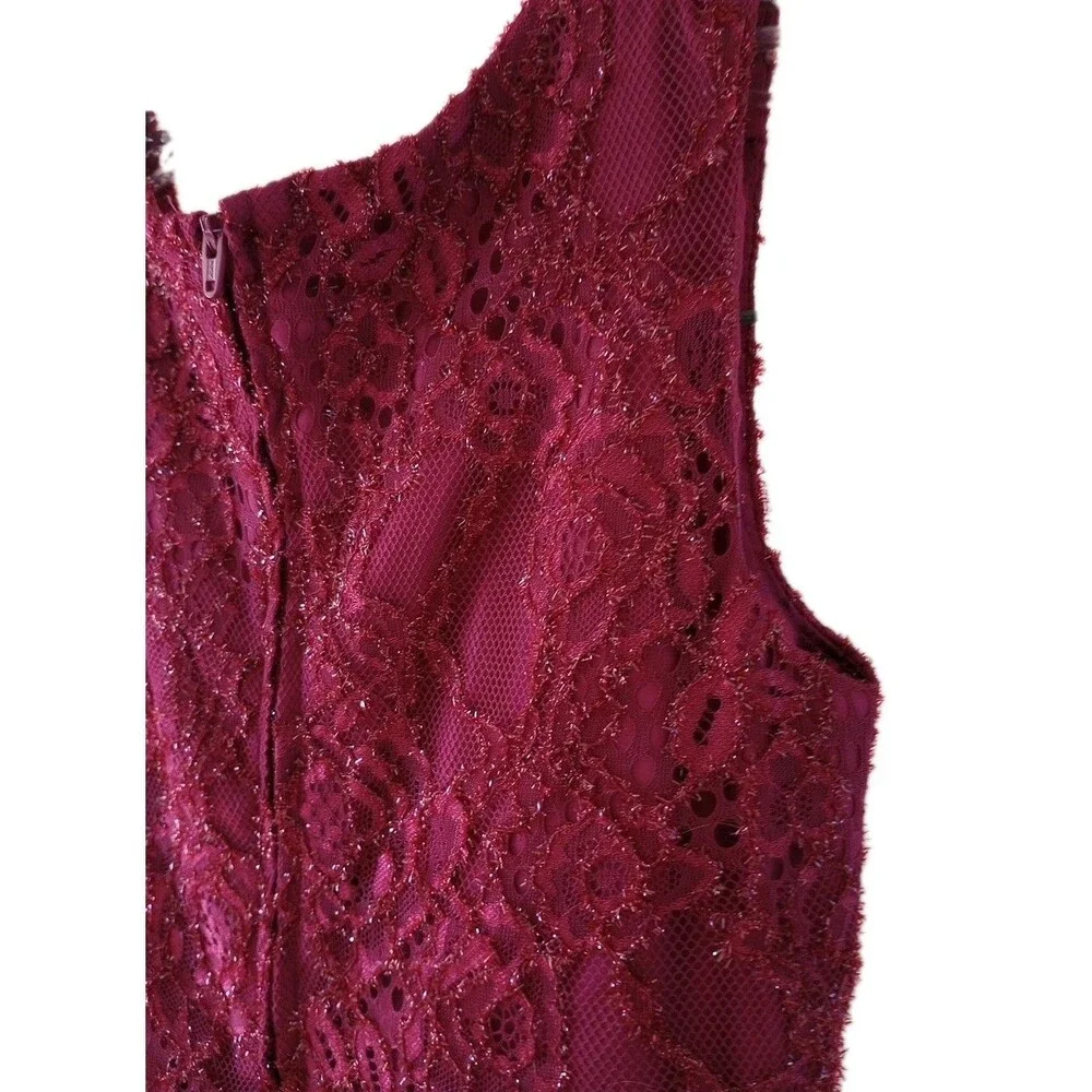 Children's Place Dress Girls Size 10 Burgundy Purple Metallic Sparkle Sleeveless - Picture 5 of 7